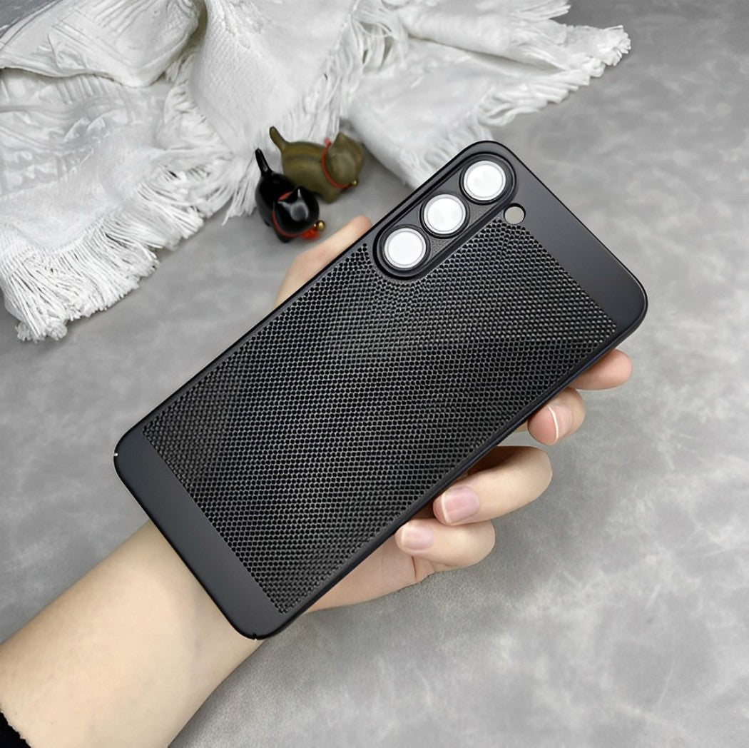 Heat Dissipation Breathable Grid Phone Case For Samsung Golden