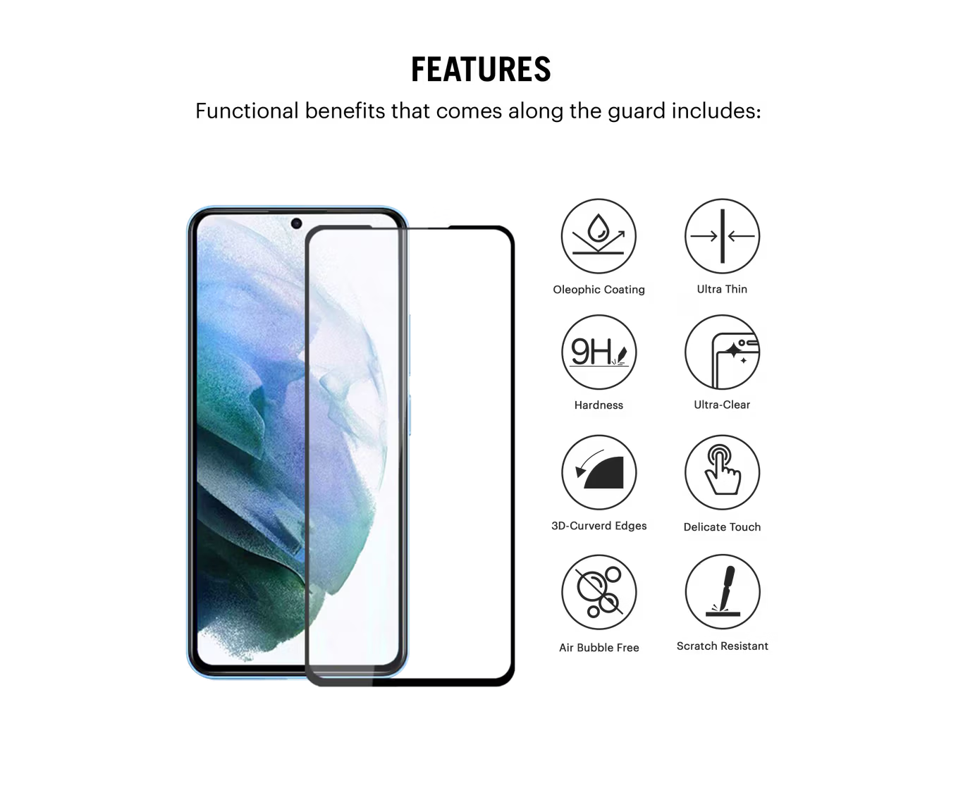 S25 Ultra 9D Tempered Glass Screen Guard – Full Coverage